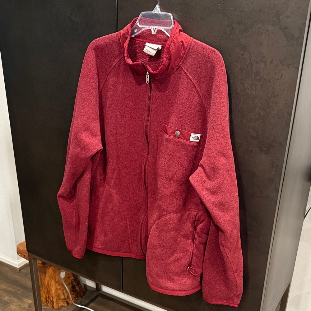 The North Face Deep Red Full-Zip Fleece Jacket